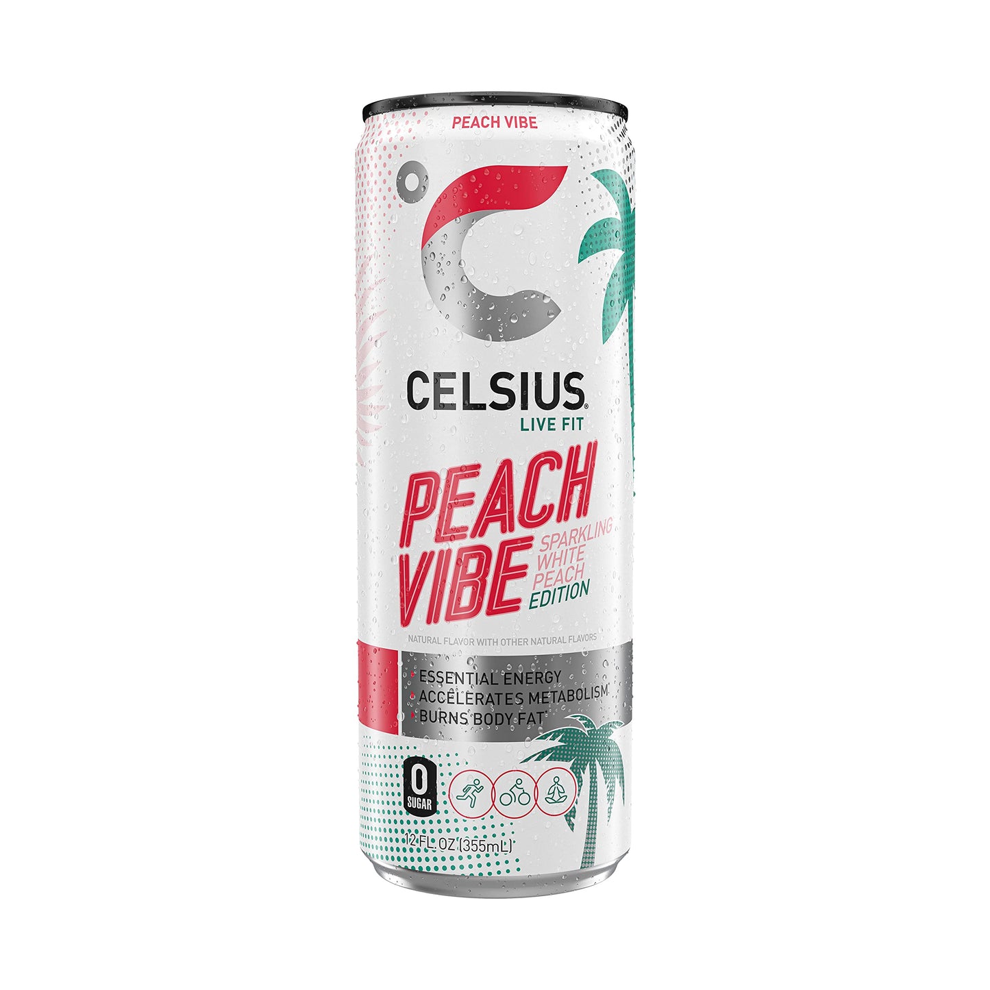 CELSIUS Sparkling Peach Vibe, Functional Essential Energy Drink, 12 Fl Oz (Pack of 24) Visit the CELSIUS Store