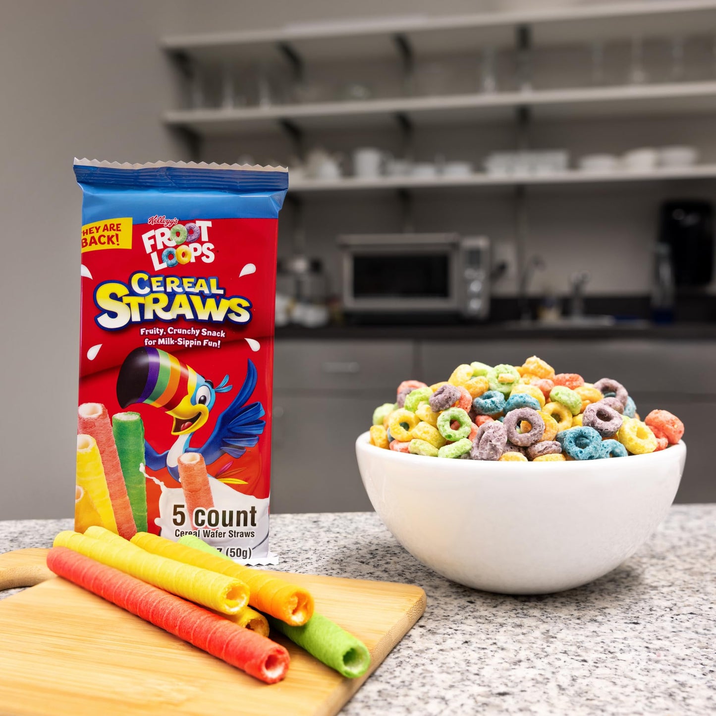 Galerie Limited Edition Cereal Straws, Cocoa Krispies & Froot Loops, 5 Count (2 Pack), 1.76 oz, Nostalgic Treat
