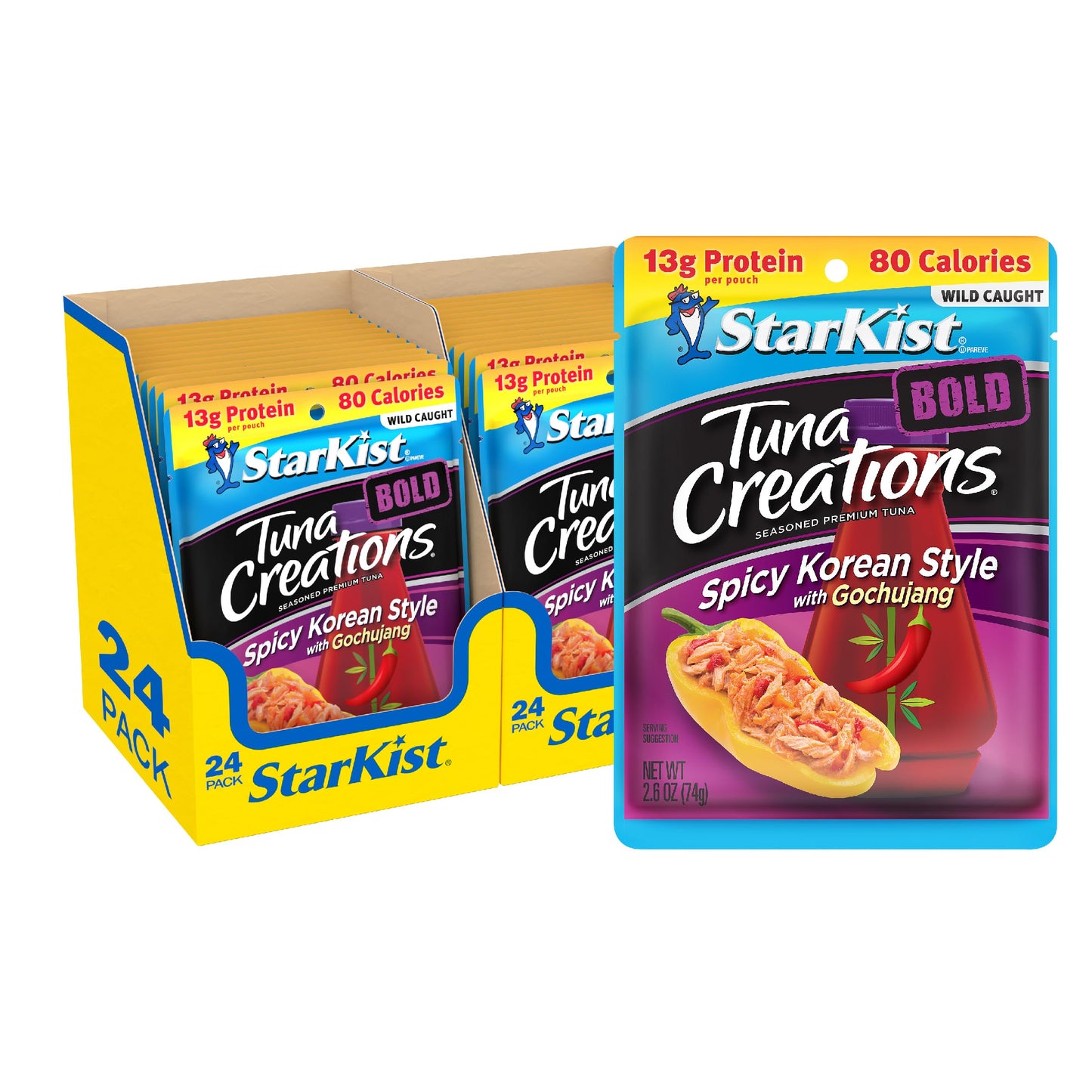StarKist Tuna Creations BOLD Spicy Korean Style with Gochujang, 2.6 Oz, Pack of 24
