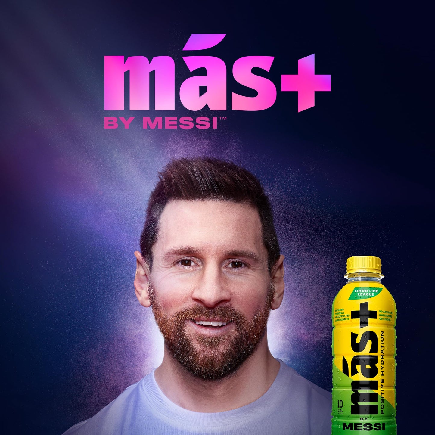M  S+ By Messi 16.9Oz Lim  N Lime League, Sports Drink & Hydration Beverage, Natural Flavors With Vitamins And Electrolytes, No