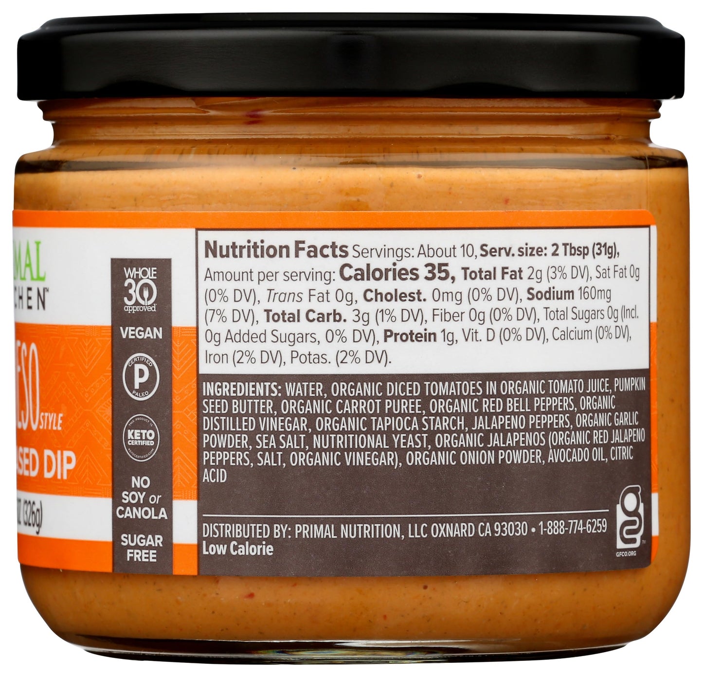 Primal Kitchen No Dairy Plant Based Queso, 11.5 OZ