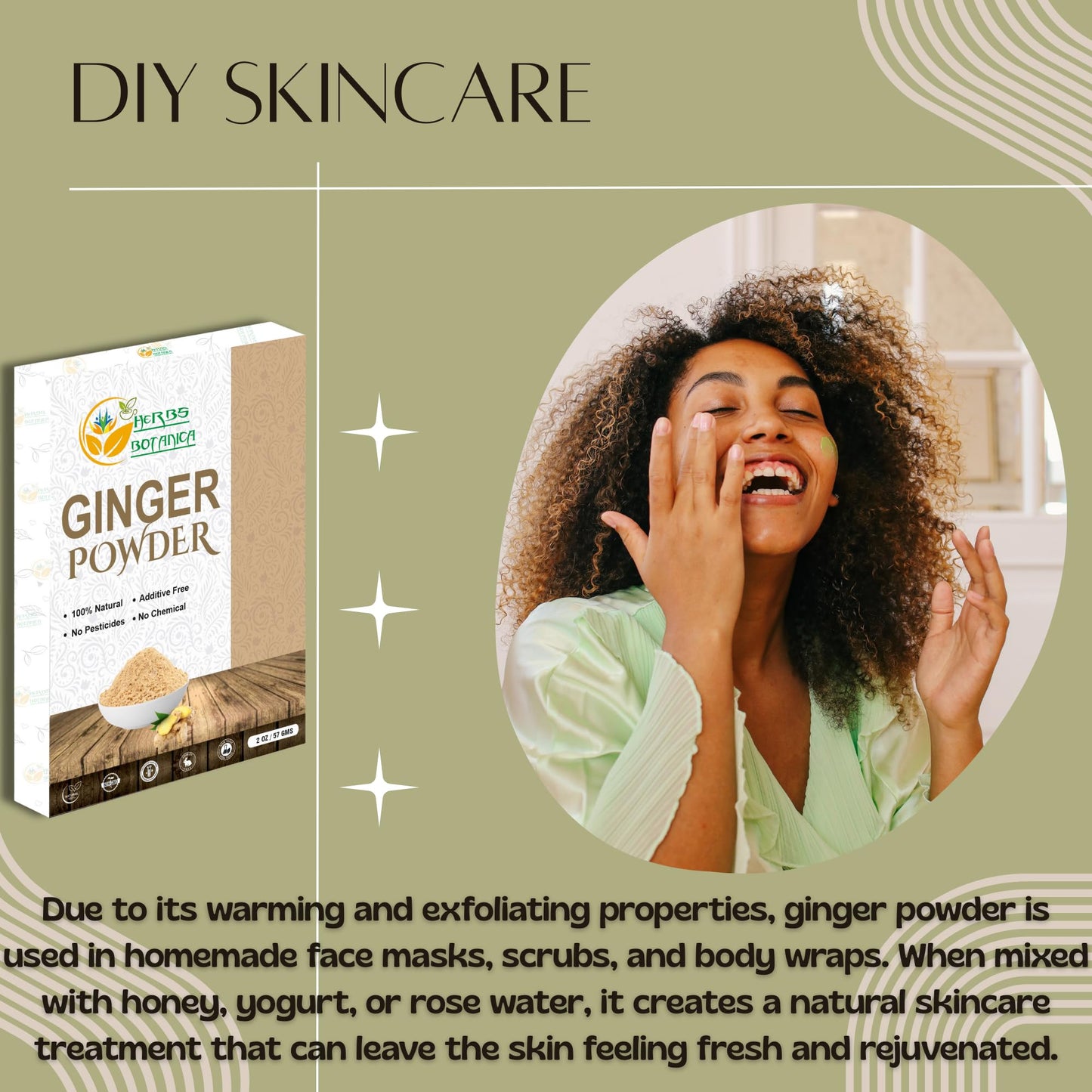 Herbs Botanica Ginger Powder Jenjibre En Polvo Premium Ground Ginger Root For Cooking, Baking, Smoothies & Spice Blends Finely M