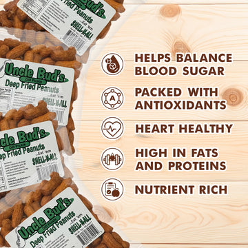 Jerky-n-Spice Uncle Buds Dill Pickle Deep Fried Peanuts (4-Pack) | High-Protein Snack | Made in the USA