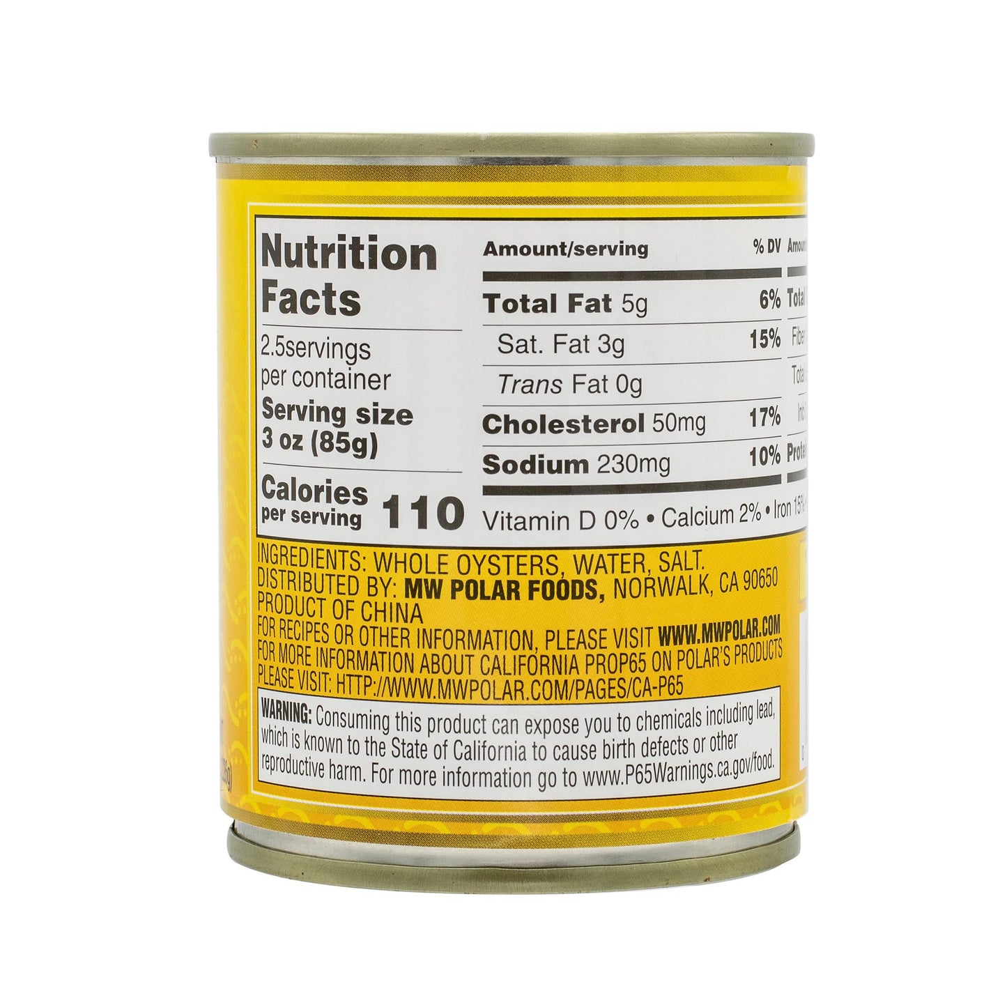 Mw Polar Seafood, Boiled Whole Oyster, 8-Ounce (Pack Of 12)