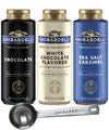 Ghirardelli Sea Salt Caramel, Chocolate and White Chocolate Flavored Sauce, 16 oz Squeeze Bottles (Pack of 3) with Ghirardelli S