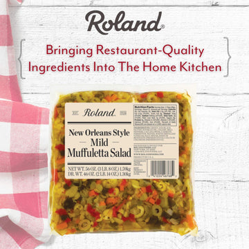 Roland Foods New Orleans Style Mild Muffuletta Salad, Sourced In The Usa, 56-Ounce Pouch