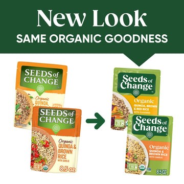 SEEDS OF CHANGE Organic Rice Variety Pack Quinoa and Brown Rice with Garlic & Quinoa Brown & Red Rice with Flaxseed, Microwaveab