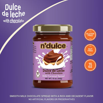 Ndulce Dulce De Leche With Chocolate Spreadable | Caramel Creams | Syrups For Coffee Drinks | Creamy And Rich Flavor | Gluten-Fr