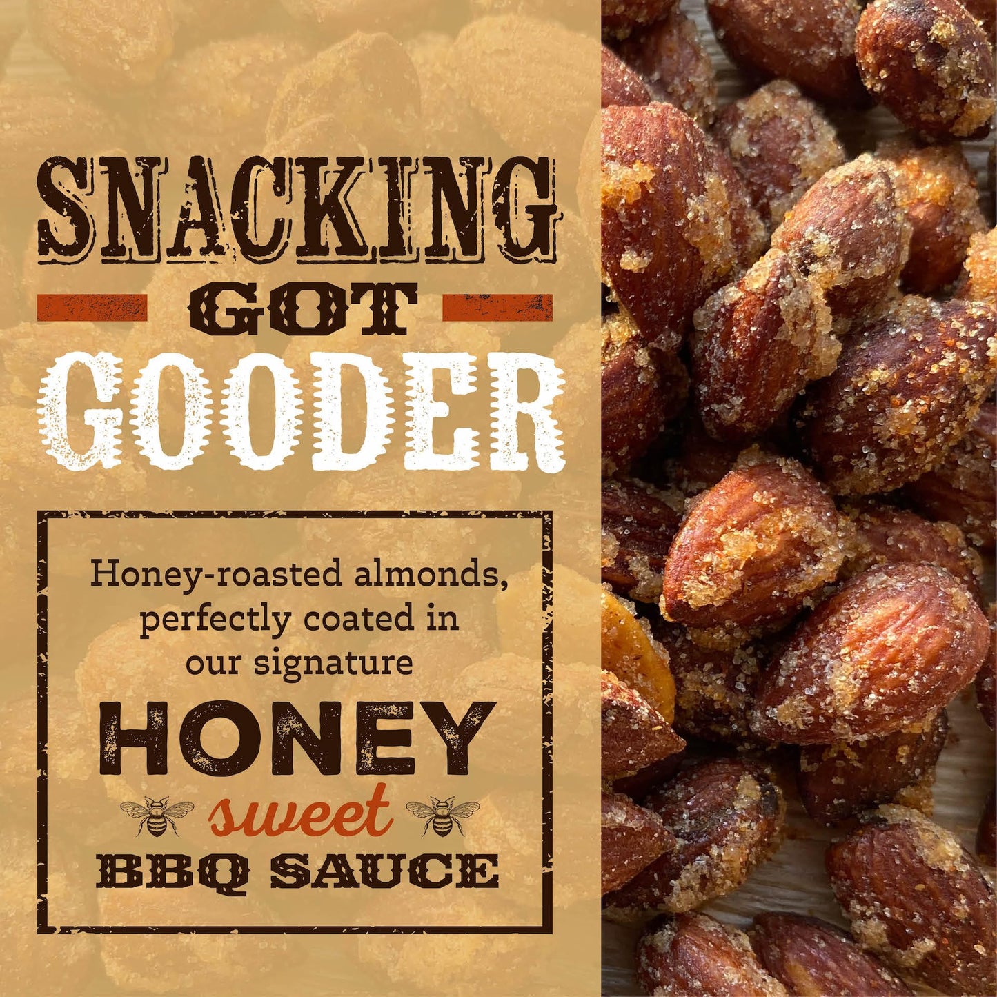 Rufus Teague Hot Bbq Honey Roasted Almonds - Sweet, Spicy & Smoky Gourmet Snacks, 9 Oz Resealable Pouch For Freshness, 2 Pack
