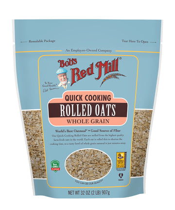 Bobs Red Mill Quick Cooking Rolled Oats, 32 Ounce -- 4 Per Case.