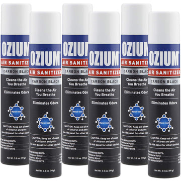 Ozium Air Sanitizer 3.5 Oz Spray, Carbon Black (6)