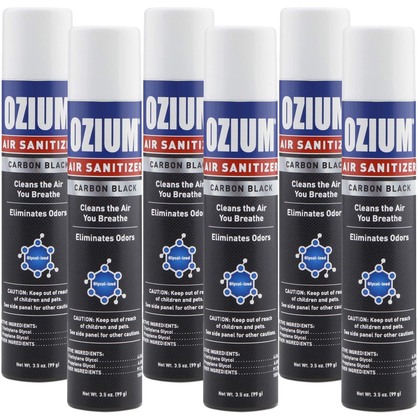 Ozium Air Sanitizer 3.5 Oz Spray, Carbon Black (6)