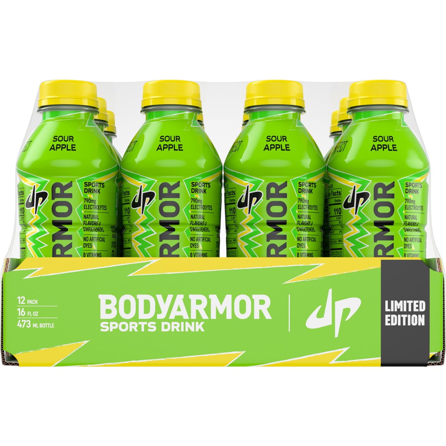 BODYARMOR Sports Drink Dude Perfect Sour Apple, 16oz 12pk