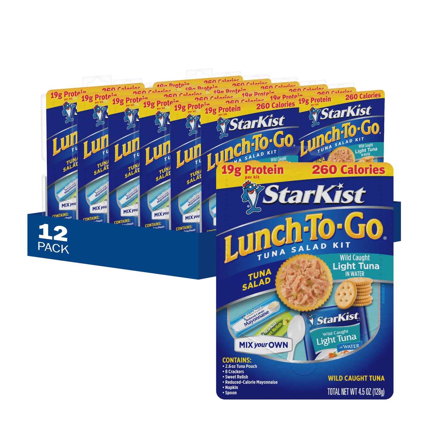 Starkist Lunch To-Go Chunk Light Mix Your Own Tuna Salad, 4.1 Ounce Kit, 12 Pack