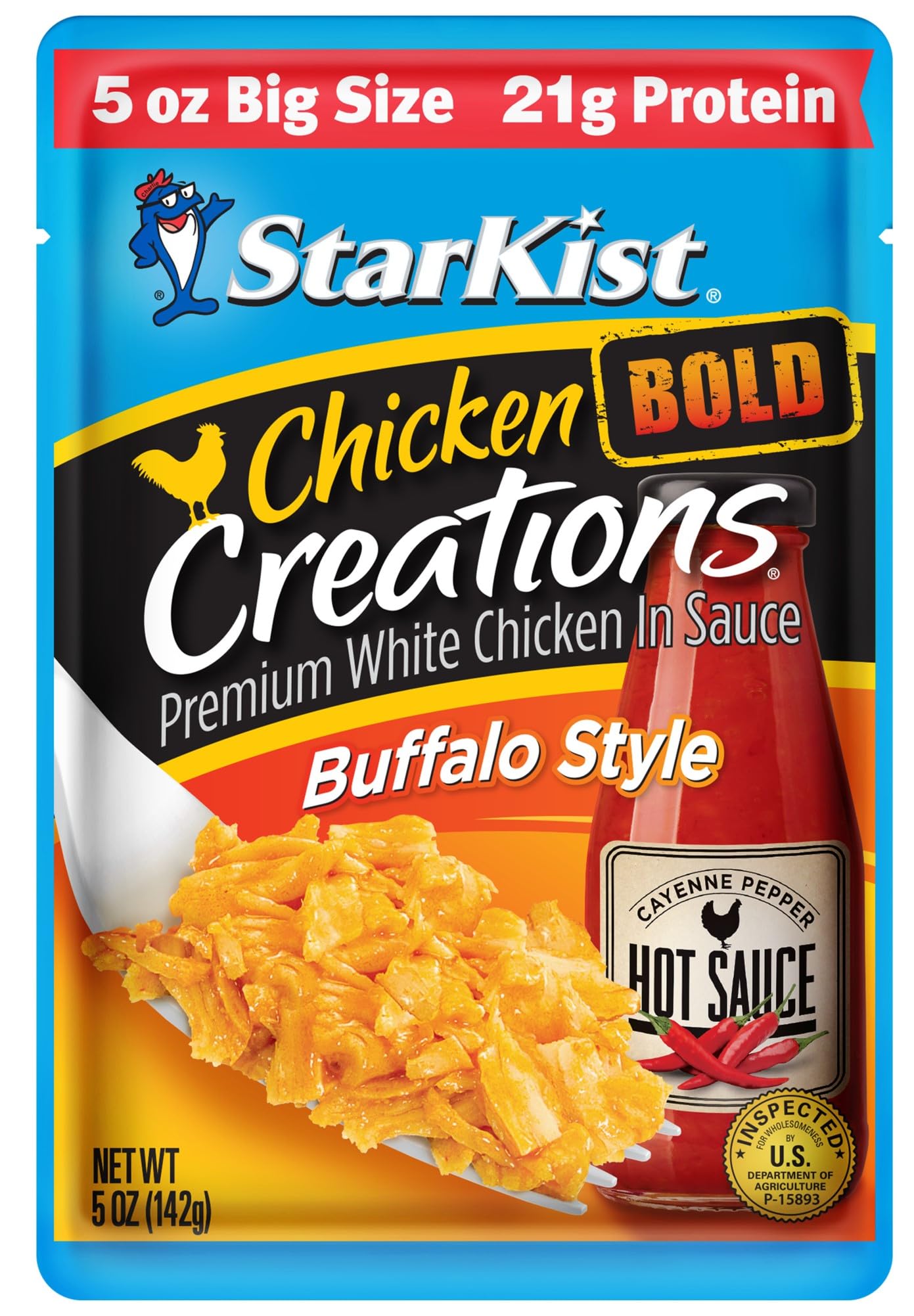 Starkist Chicken Creations Big Size Bold Buffalo 5 Oz Pouch (1 Pack) Ready To Eat Top-Grade White Meat Chicken 21G Protein Per Serving Gluten Free Perfect For Salads Meals And Snacks
