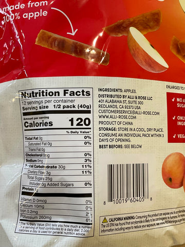 Snackyard Fuji Apple Sticks 6-2.82 Oz Net Wt 17 Oz (Pack Of 1, 17, Ounce)