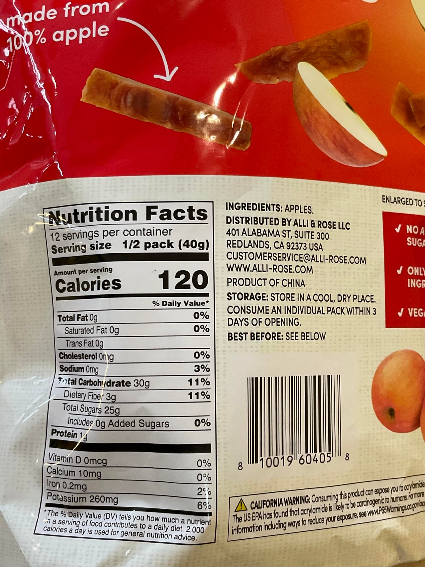 Snackyard Fuji Apple Sticks 6-2.82 Oz Net Wt 17 Oz (Pack Of 1, 17, Ounce)