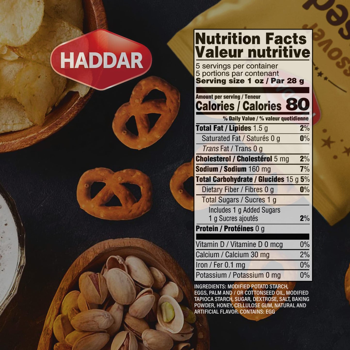 Haddar Gluten Free Pressed Honey Pretzels, 5oz (3 Pack) | Thin & Crisp, Low Calorie, Kosher for Passover