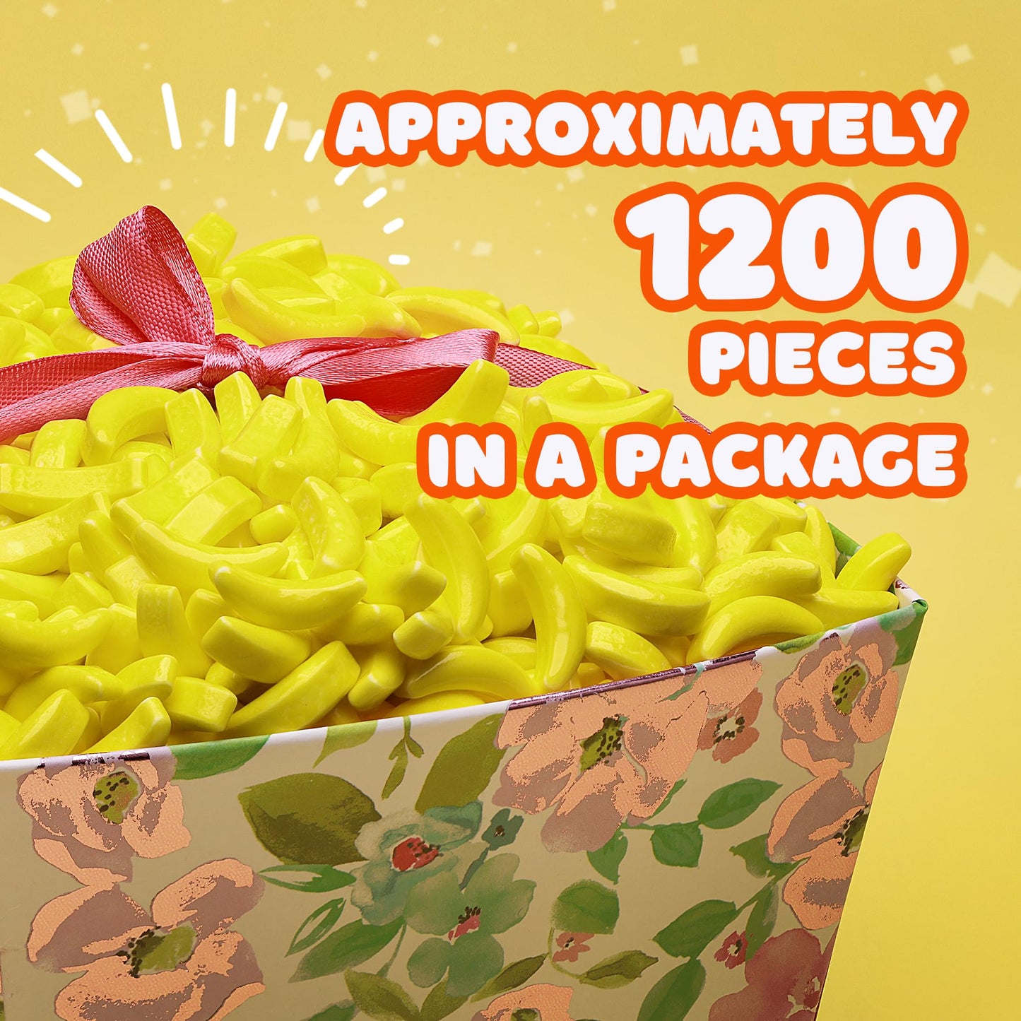 Bananas Runts Candy - 1200 Psc 1.7 Lb Hard Candy Bulk Gumball Machine Refills - Banana Candy For Cake Decorations Goody Bags Par