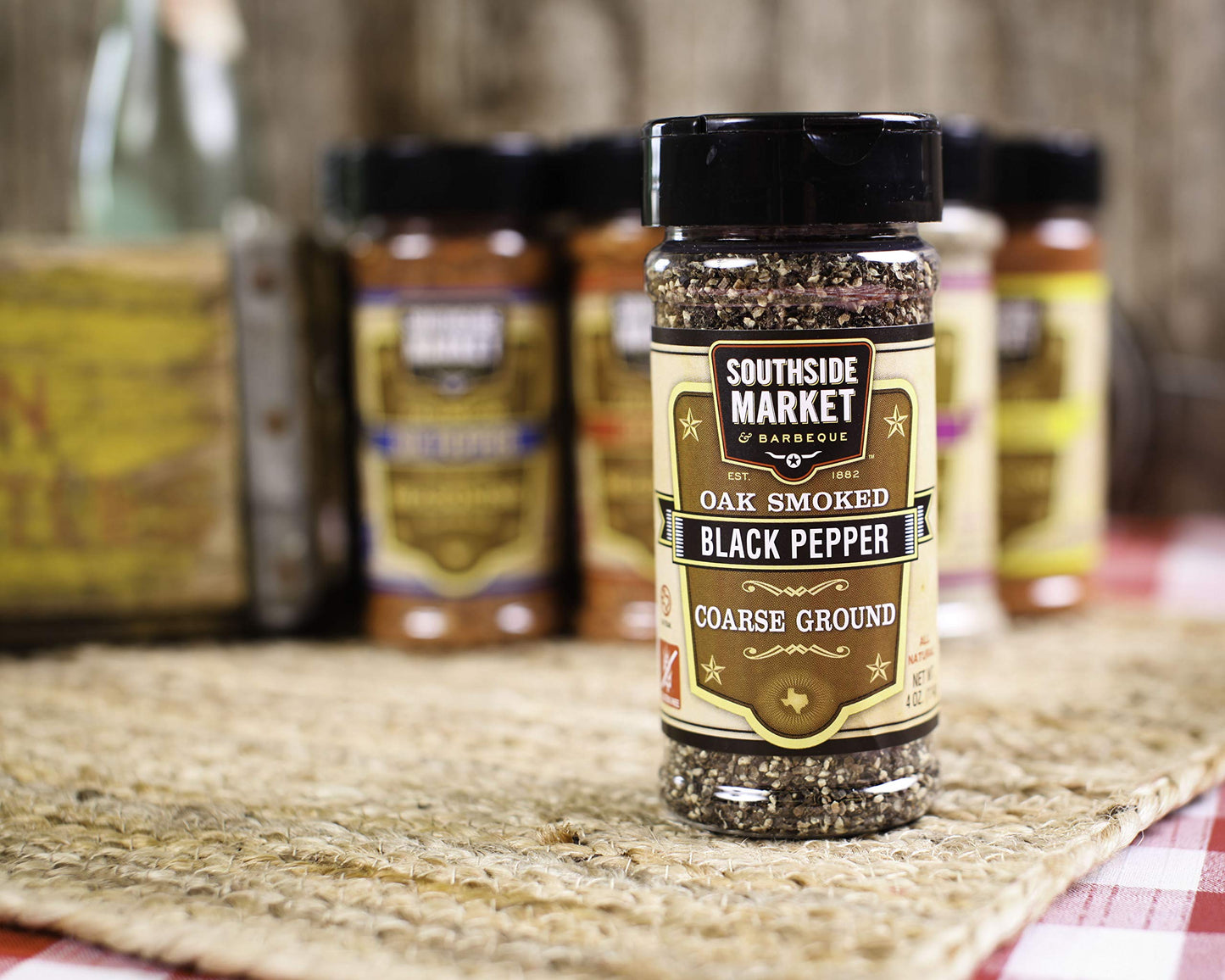 Southside Market & Barbeque Oak Smoked Black Pepper, Coarse Ground, 4 oz.