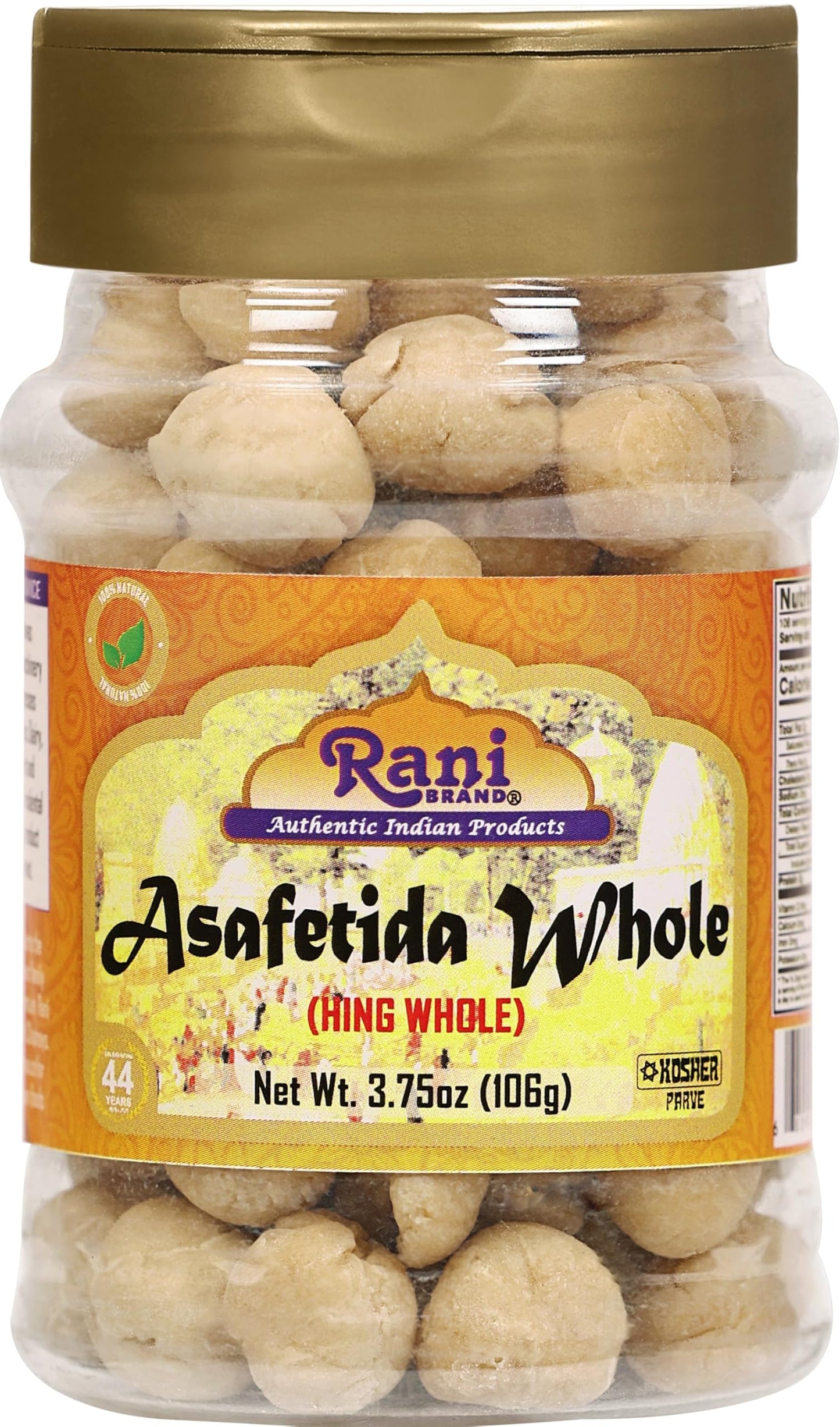 Rani Asafetida (Hing) Whole 3.75oz (106g) PET Jar ~ All Natural | Salt Free | Vegan | Non-GMO | Kosher | Asafoetida Indian Spice