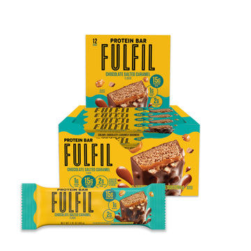 Fulfil Protein Snack Bars, New Recipe Chocolate Salted Caramel, 15G Protein, Pantry Staples, 12 Count, Packaging May Vary