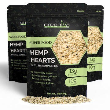 GreenIVe Organically Grown Hemp Hearts Hulled Hemp Plant Based Protein Packed Vegan Omegas (3 Pound)