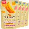 Yammy Dried Mango Chips Like Freeze Dried Fruit, No Sugar Added Crispy Dry Slices of Mangoes, Unsweetened Dehydrated Healthy Sna