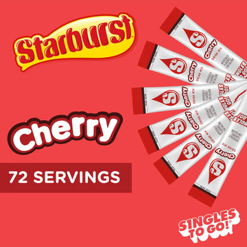 Starburst Singles To Go Powdered Drink Mix & Just Add Water -12 Boxes With 6 Packets Each 72 Total Servings (Sugar Free), Cherry