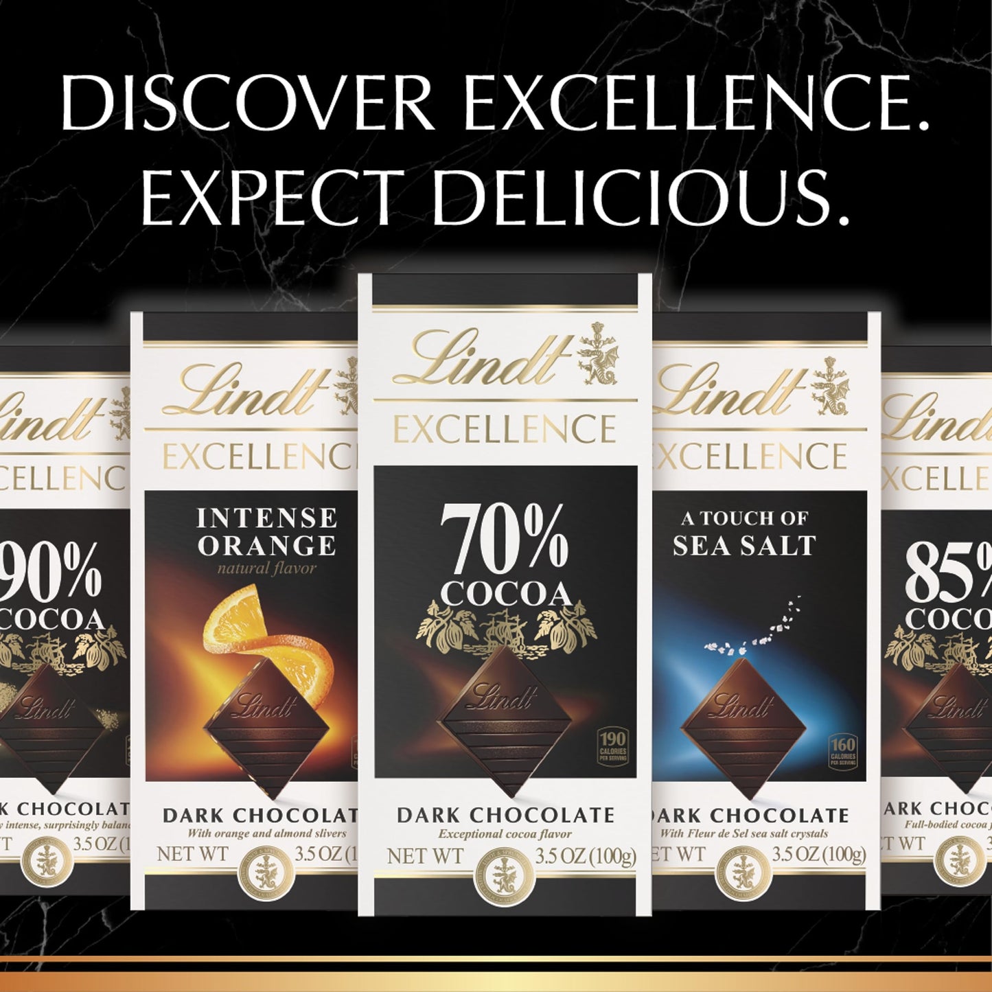 Lindt EXCELLENCE 100% Cocoa Dark Chocolate Bar, 1.7 oz, Pack of 18 - Ideal Mother’s Day Gift