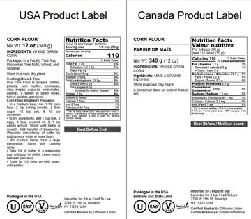 Food To Live Corn Flour, 12 Ounces - Made From Whole Grain, Finely Ground Meal, Vegan, Kosher, Bulk, Great For Cooking And Bakin