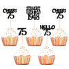 Gyufise 24Pcs Straight Outta 1948 Cupcake Toppers Glitter Seventy-five Happy 75th Cupcake Picks Cheers to 75 Years Birthday Cake