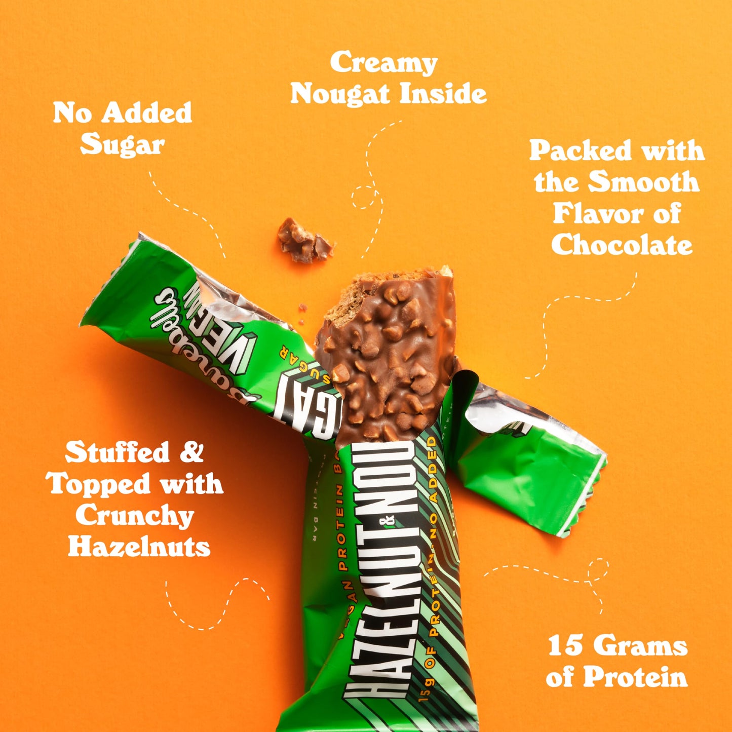 Barebells Vegan Protein Bars Hazelnut & Nougat - 12 Count, 1.9Oz Bars - Features Plant Based Protein Bar With 15G Of High Protei