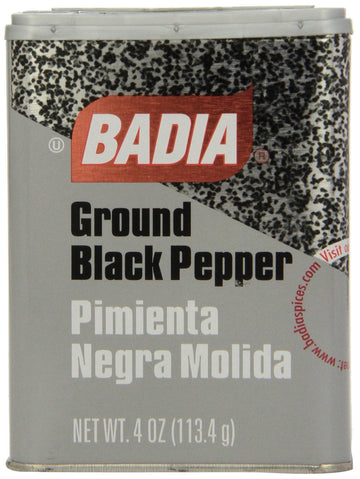 Badia Black Pepper Ground Can, 4-ounces (Pack of6)