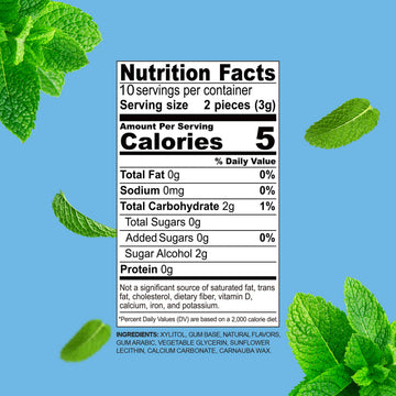 DC24 DAILY CARE 100% Xylitol Gum, Aspartame Free, Sugar Free Peppermint Chewing Gum, Natural Flavors, Gluten Free, Vegan, 20 Pie
