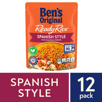 BEN S ORIGINAL Ready Rice Spanish Style Flavored Rice, Easy Dinner Side, 8.8 OZ Pouch (Pack of 12)