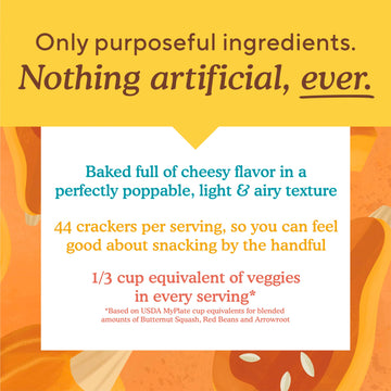 Simple Mills Pop Mmms Veggie Flour Baked Snack Crackers, Cheddar, Nothing Artificial, Kosher, Gluten Free & Non-Gmo, 4 Ounce (Pa