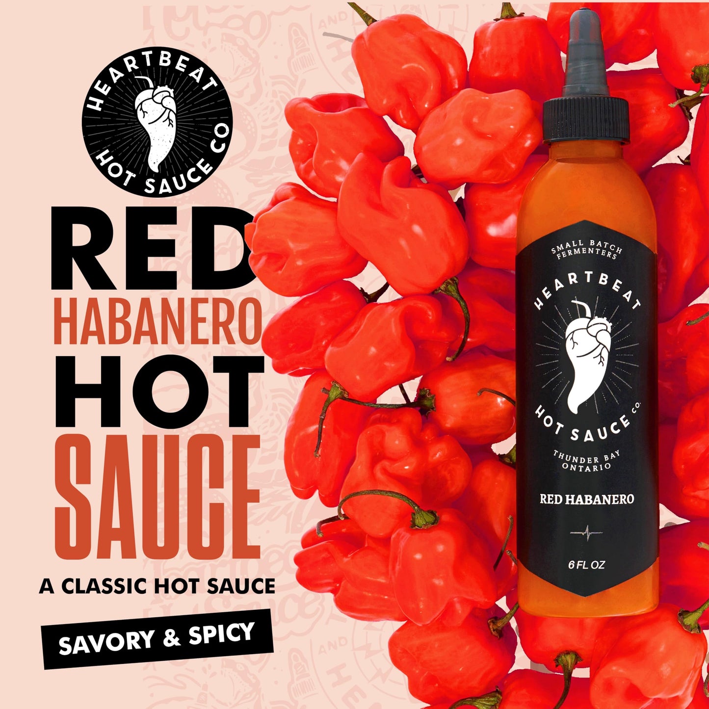 Heartbeat Hot Sauce Co. | Red Habanero, 6 Oz. 6 Pack