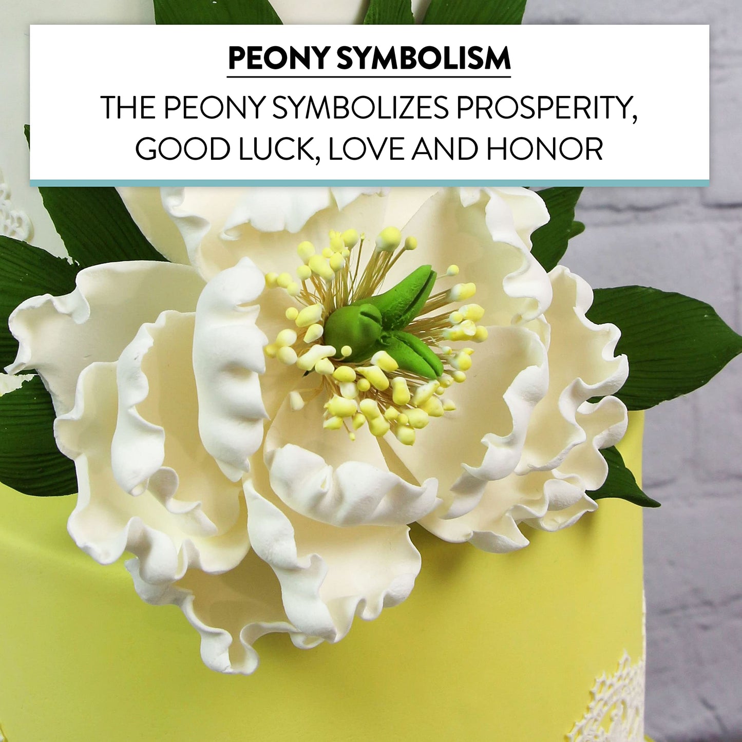 Cake Flowers - Gumpaste Flower For Cakes - White Bloom Peony Decoration For Cakes - Handmade - 3 Count - By Global Sugar Art And