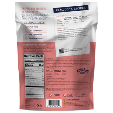 Augason Farms Buttermilk Pancake & Waffle Mix Resealable Pouch, Emergency Food Supply, Everyday Meals, 10 Servings
