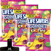 Lifesavers Exotics Candy Gummies - 7 oz Bags (Pack of 3) - With Mighty Merchandise Bag Clip