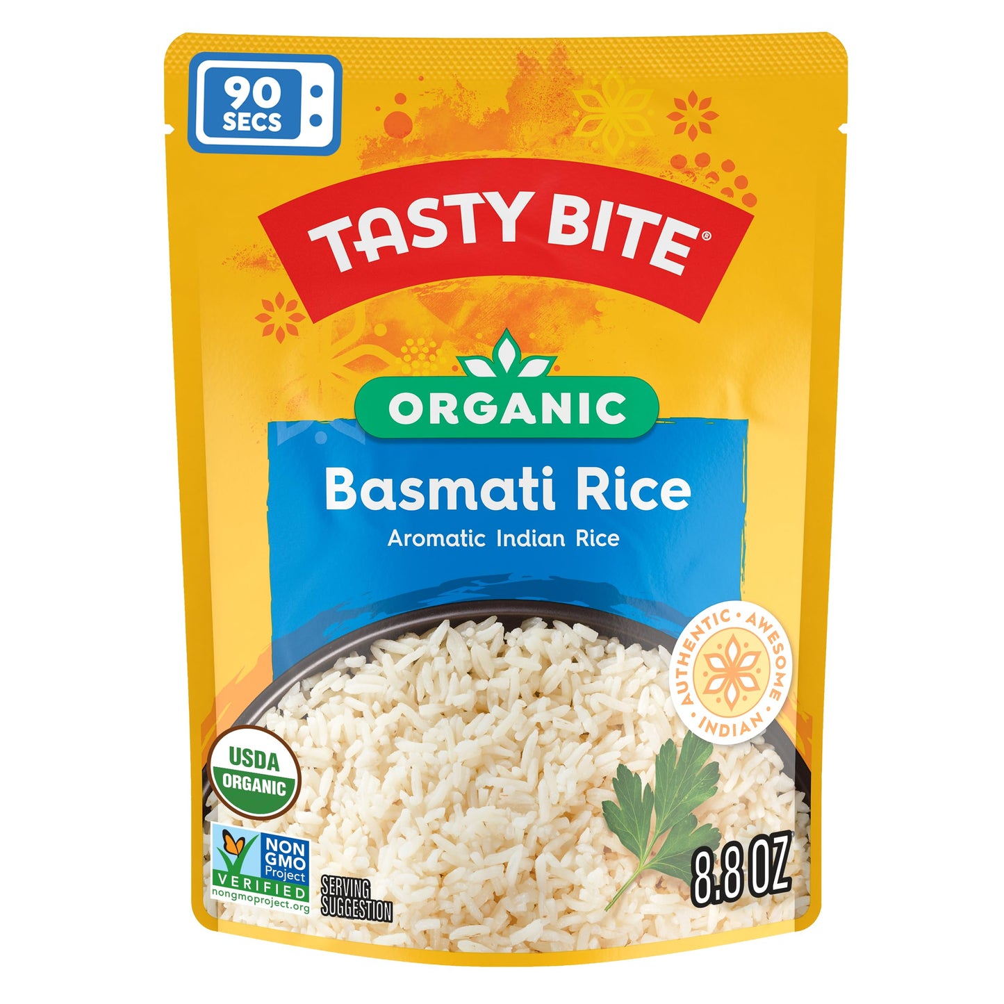 Tasty Bite Organic Basmati Rice, 8.8 Ounce, Pack of 12, Ready to Eat, Microwavable, Vegan, Gluten-Free