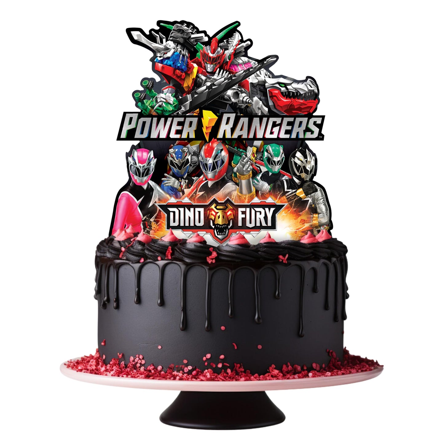 Treasures Gifted (1) Power Rangers Cake Topper - Officially Licensed Power Rangers Birthday Party Supplies - Power Rangers Cake