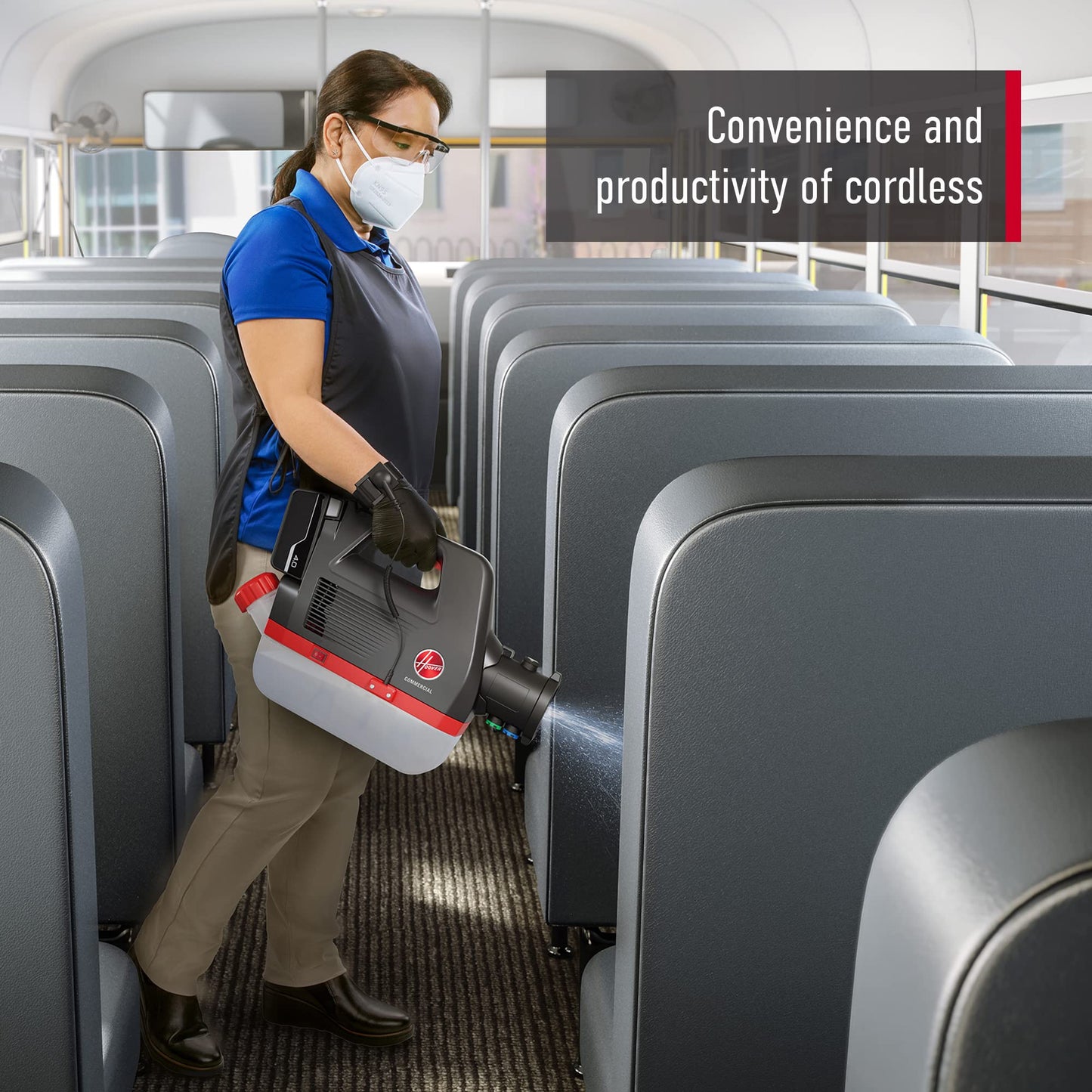 Hoover Commercial 20V 1/2 Gallon Cordless Electrostatic Sprayer Portable Machine, Cordless Ch90100, Black