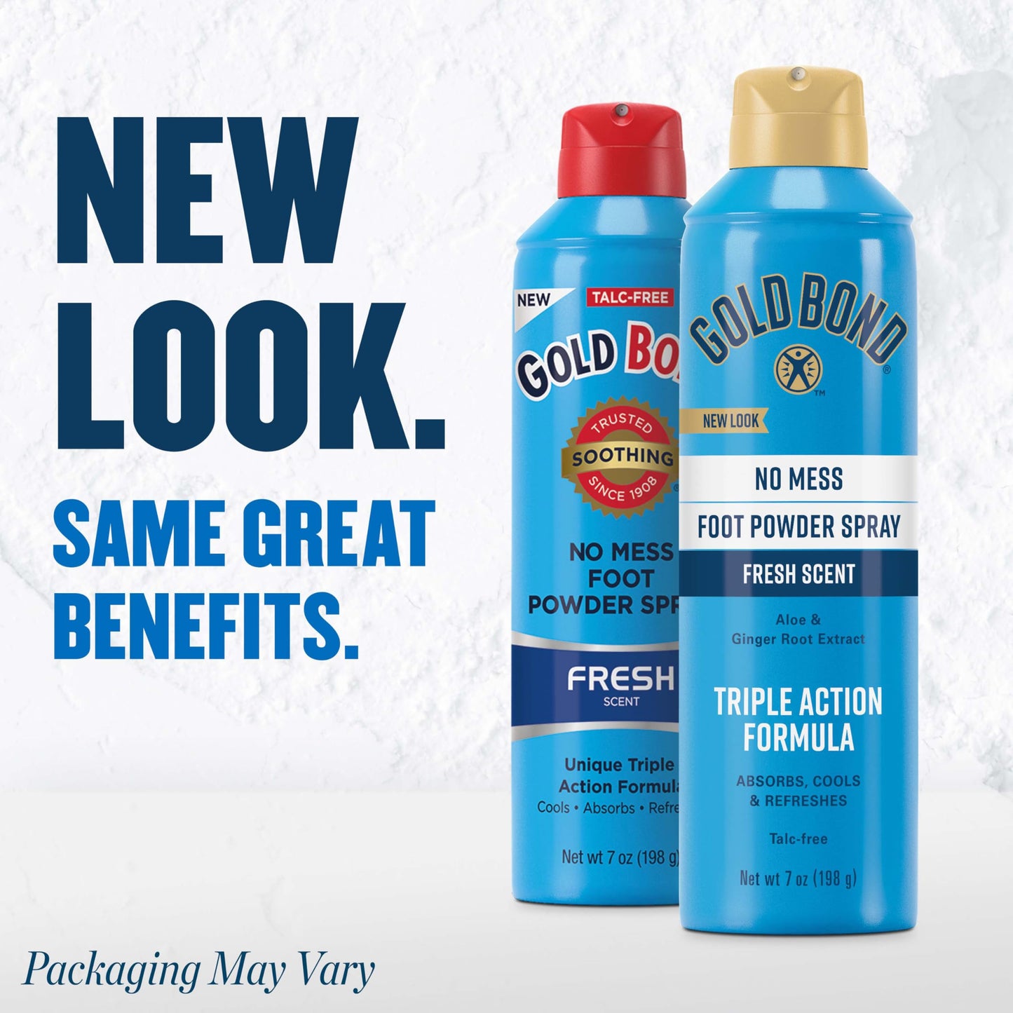 Gold Bond No Mess Talc-Free Foot Powder Spray, 7 Oz., Fresh Scent, With A Triple Action Formula