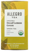Allegro Tea, Organic Decaf Lemon Green Tea Bags, 20 Ct