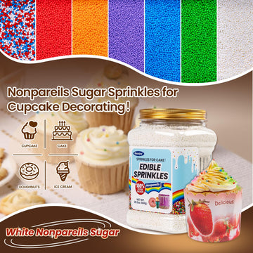 Edible Easter Green Nonpareils Sprinkles, Food Grade, Bulk 800G, Cake Toppers And Cake Decorations, Ice Cream, Wedding Party Val
