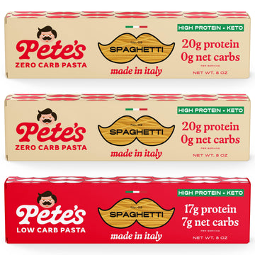 Pete's Pasta Spaghetti Noodles | 20g High Protein, No Carb + Low Carb Pasta | Keto, Carb Free Pasta | Healthy, Zero Carb Italian