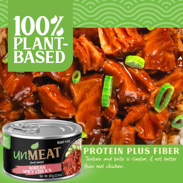 Unmeat Plant Based Meat | Easy To Prepare Plant Based Protein | Vegan Meat With Less Calories, Korean-Flavored Spicy Chicken, 12