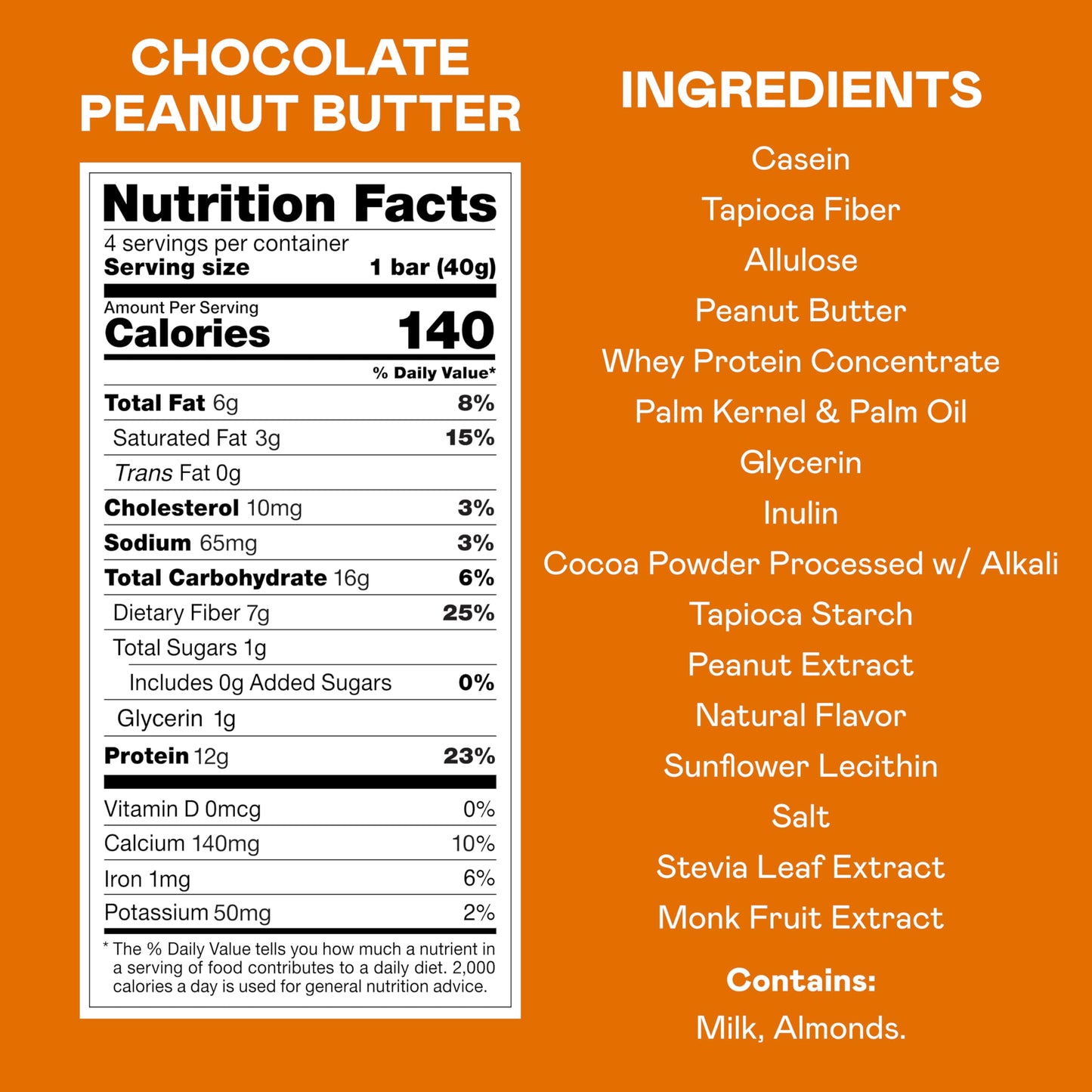 Magic Spoon Protein Bars - Chocolate Peanut Butter, High Protein, Gluten Free, Low Carb, 8 Bars (Pack of 2)